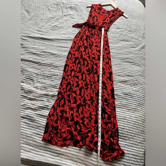 Plenty by Tracey Reese Fabiona Red & Black Floral Maxi Dress, Anthropologie XS - Picture 5 of 6